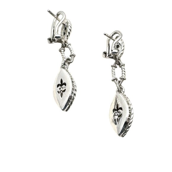 Designer Judith Ripka Sterling Silver Chandelier Pierced Earrings - Picture 2 of 3